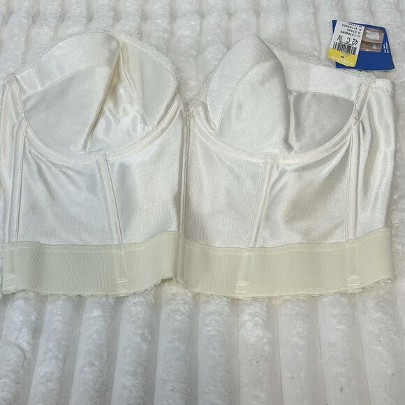 Carnival Ivory Longline Bra Boned Bustier Low Plunge Wired Strapless 42C - Picture 1 of 7